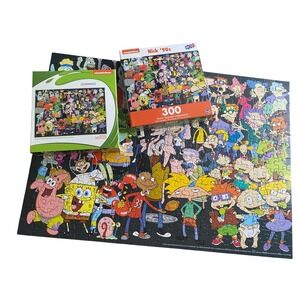 Nickelodeon '90s 300 Piece Jigsaw Puzzle Rugrats‎ Spongebob Hey Arnold COMPLETE